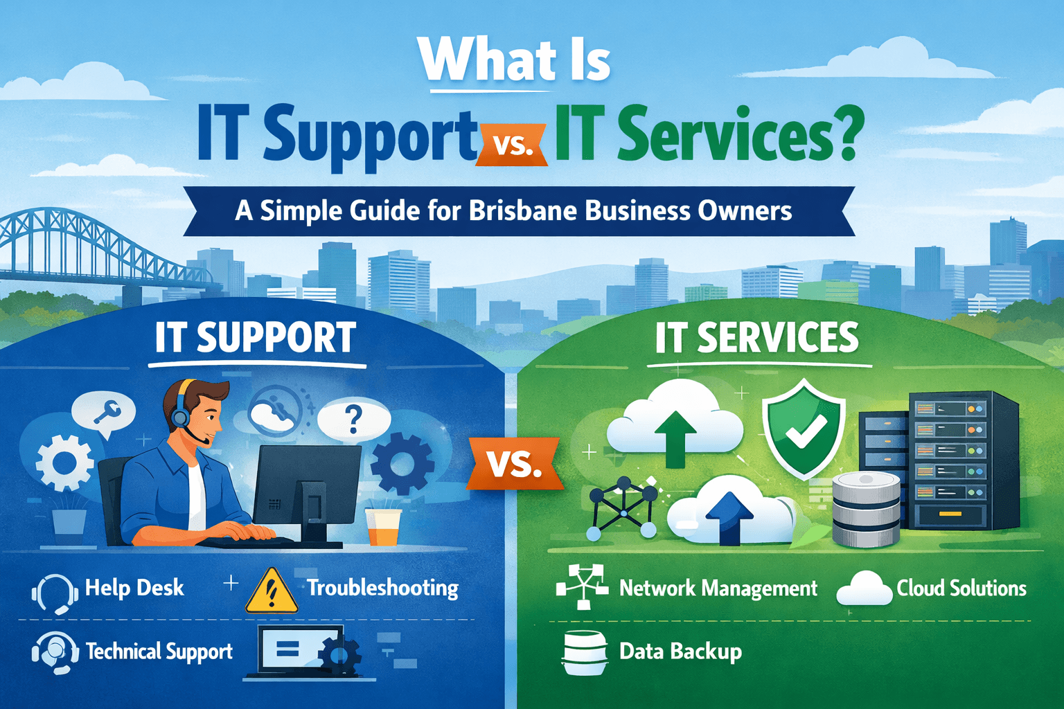 What Is IT Support vs. IT Services? A Simple Guide for Brisbane Business Owners